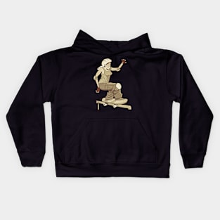 Woman Skateboarder Kids Hoodie